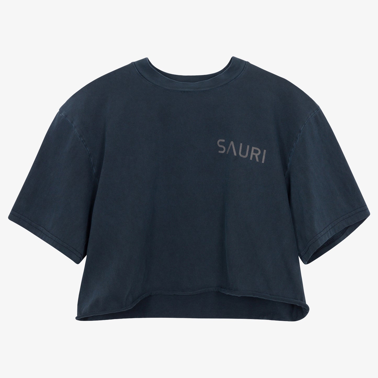 SAURI SHORTENED ARCHIVE GATEWAY TEE IN BASALT