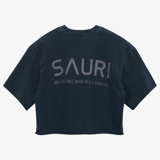 SENSE OF PURPOSE SHORTENED ARCHIVE TEE IN BASALT