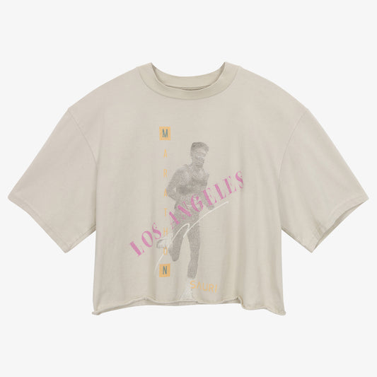 SAURI SHORTENED ARCHIVE MARATHON TEE IN BAMBOO