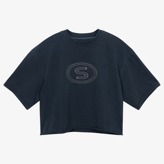 SENSE OF PURPOSE SHORTENED ARCHIVE TEE IN BASALT